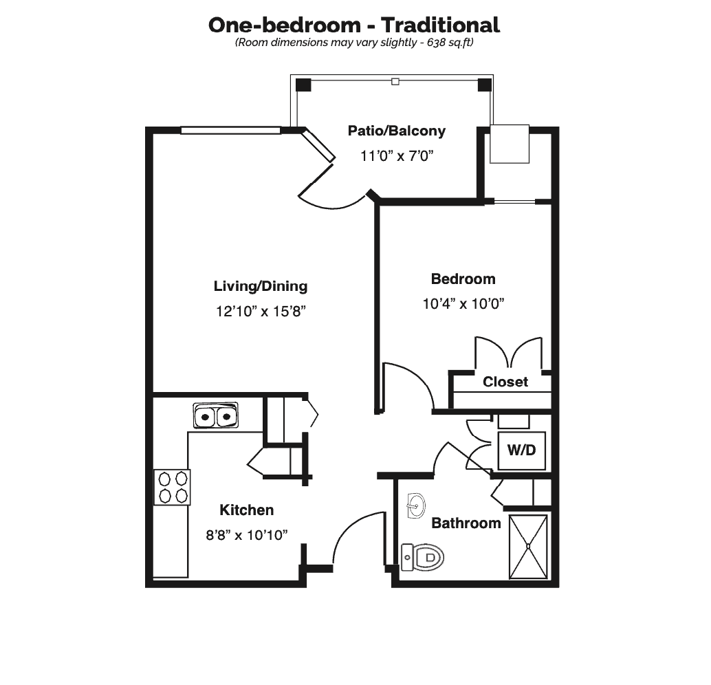 1 bedroom traditional