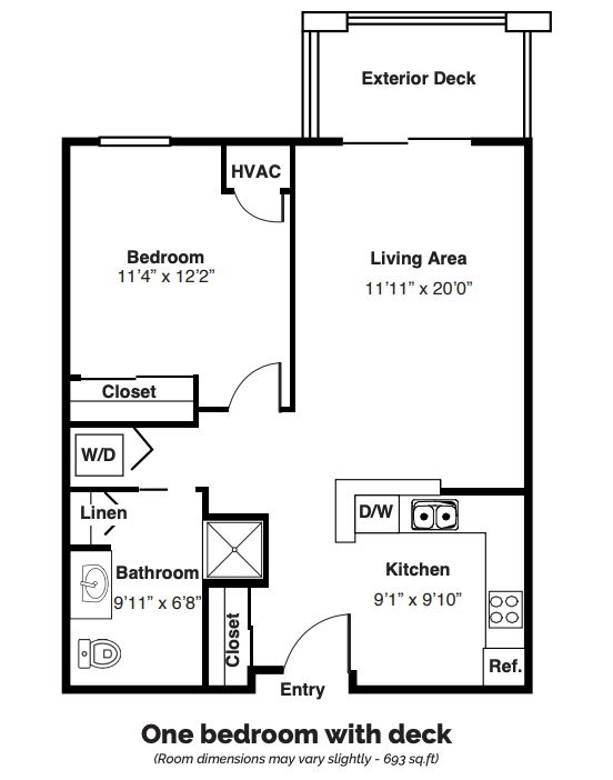 MV one bedroom with deck