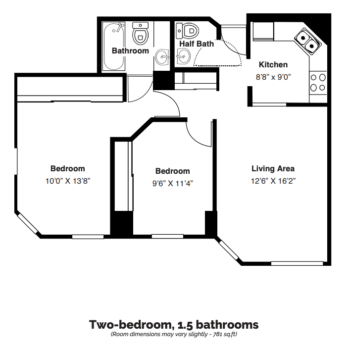 AV two bedroom floor plan
