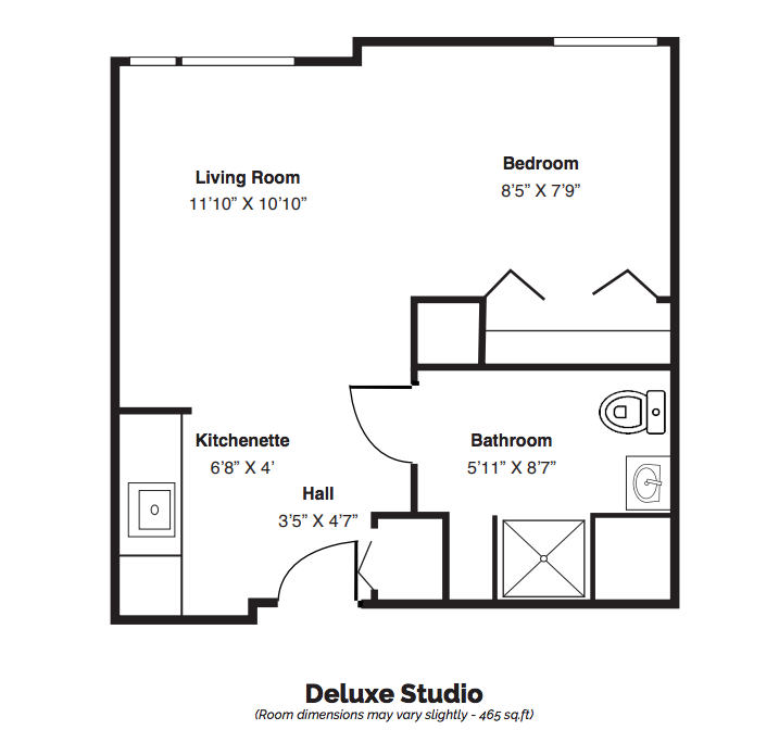 Deluxe Studio-Assisted Living-465 sq ft-The Village at Victory Lakes