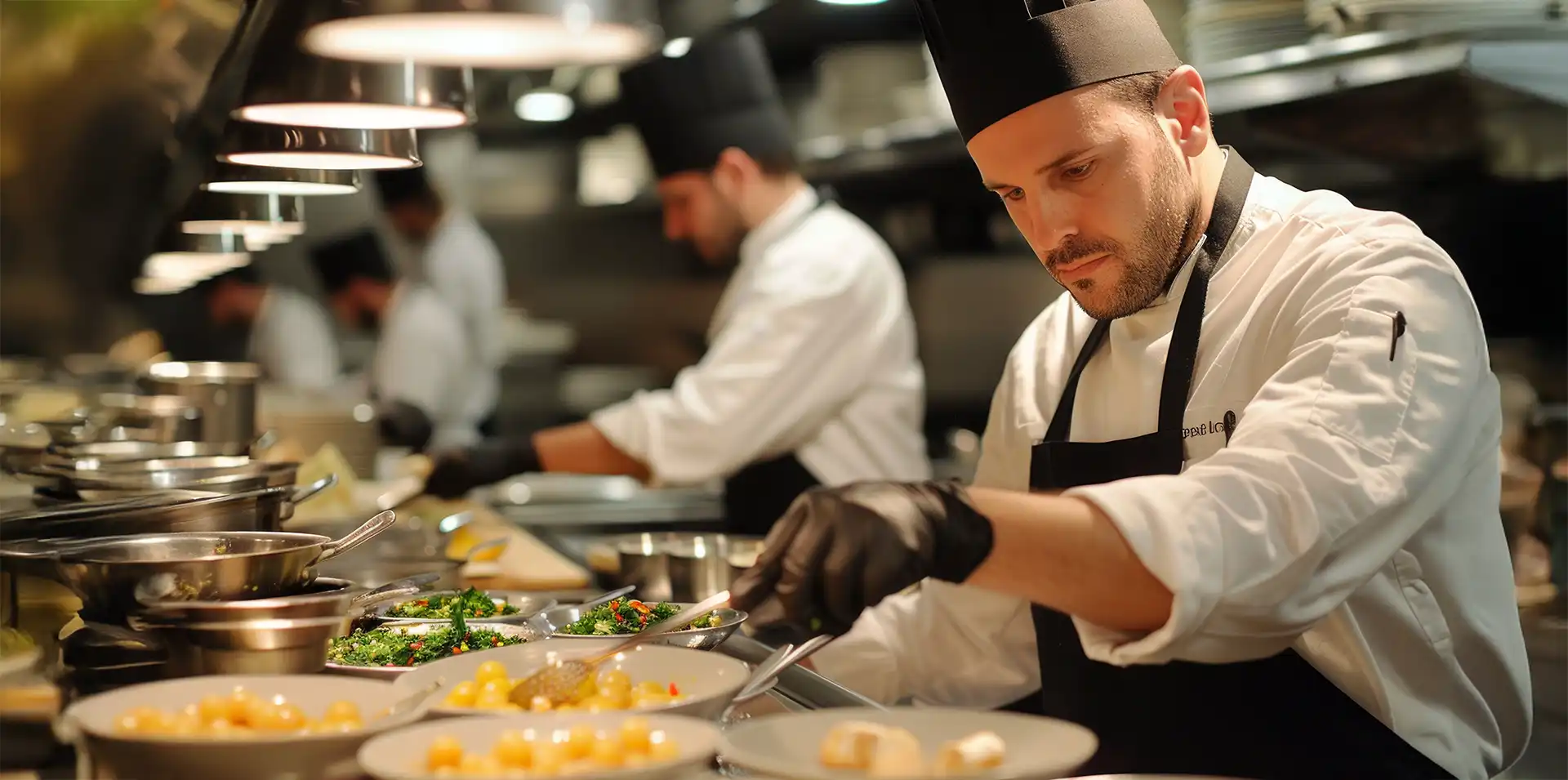 Chef prepping meals