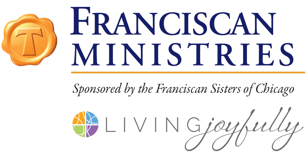 Franciscan Ministries logo with Living Joyfully tagline