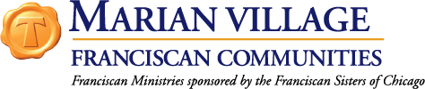 Marian Village Franciscan Communities logo with gold seal
